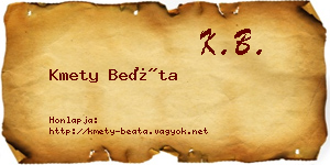 Kmety Beáta névjegykártya